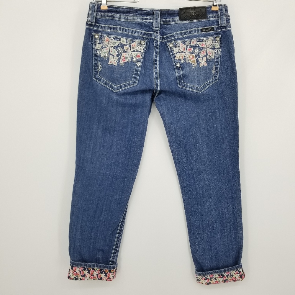 Miss Me Signature Cuffed Floral Skinny Jeans - Picture 2 of 11